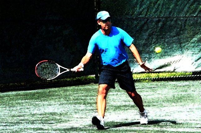 Mark playing tennis at WTC 2013