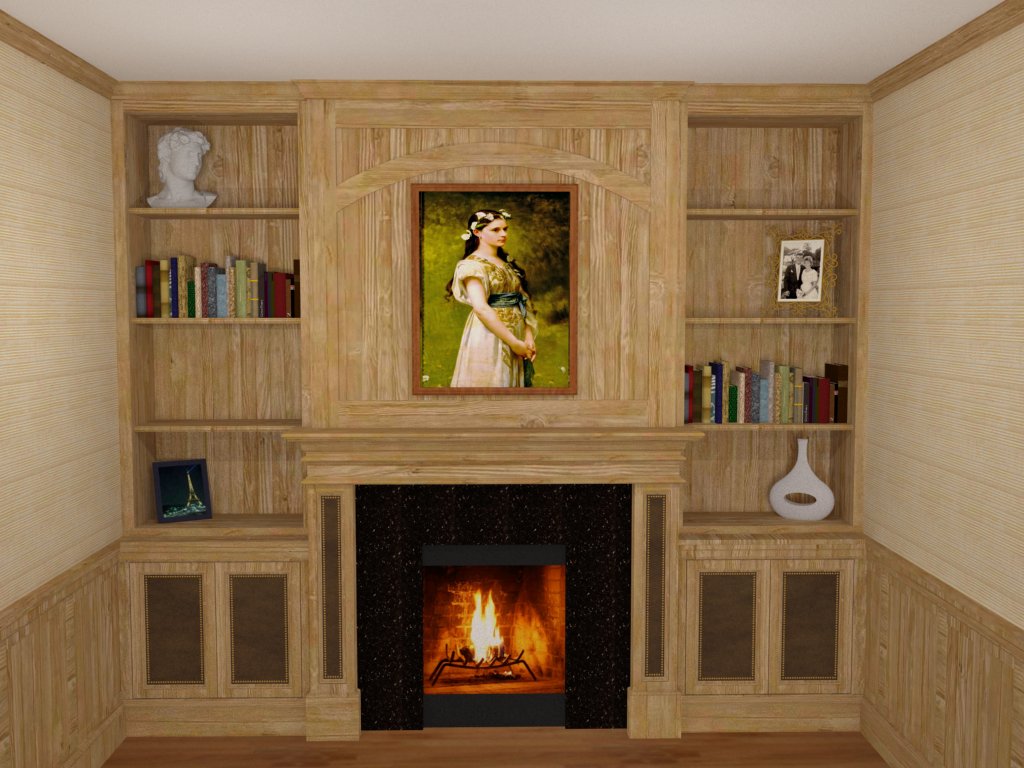 cabinetry Drackett fireplace